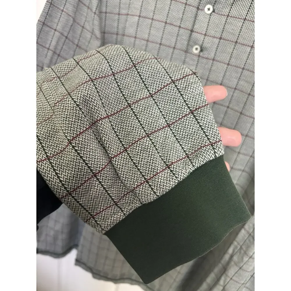 Y2K Polo Golf Ralph Lauren Green Plaid Long Sleeve Polo XXL Cotton Preppy Vtg